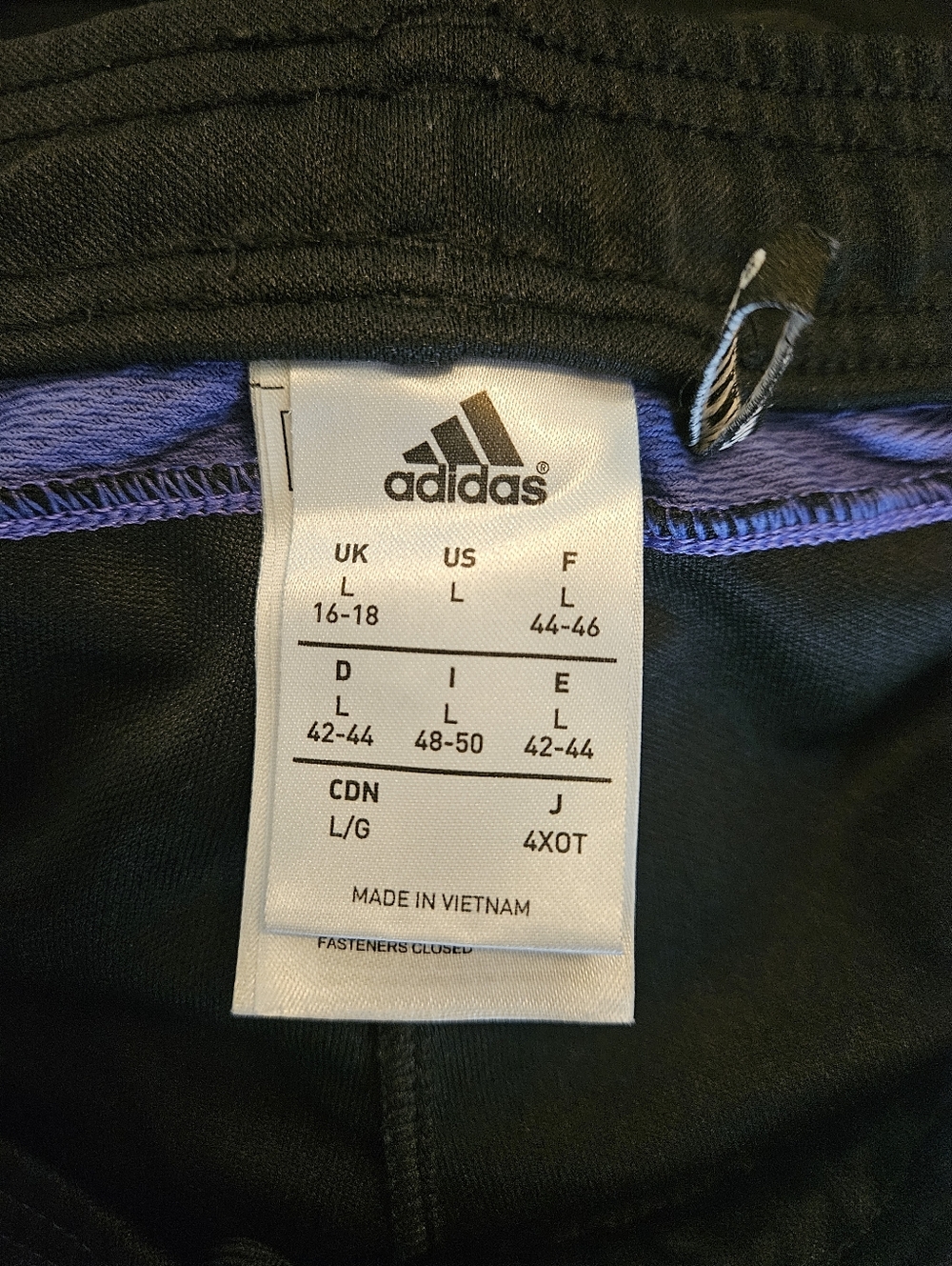 TWO Pairs adidas Black Athletic Joggers with White and Purple Trim - Picture 10 of 13